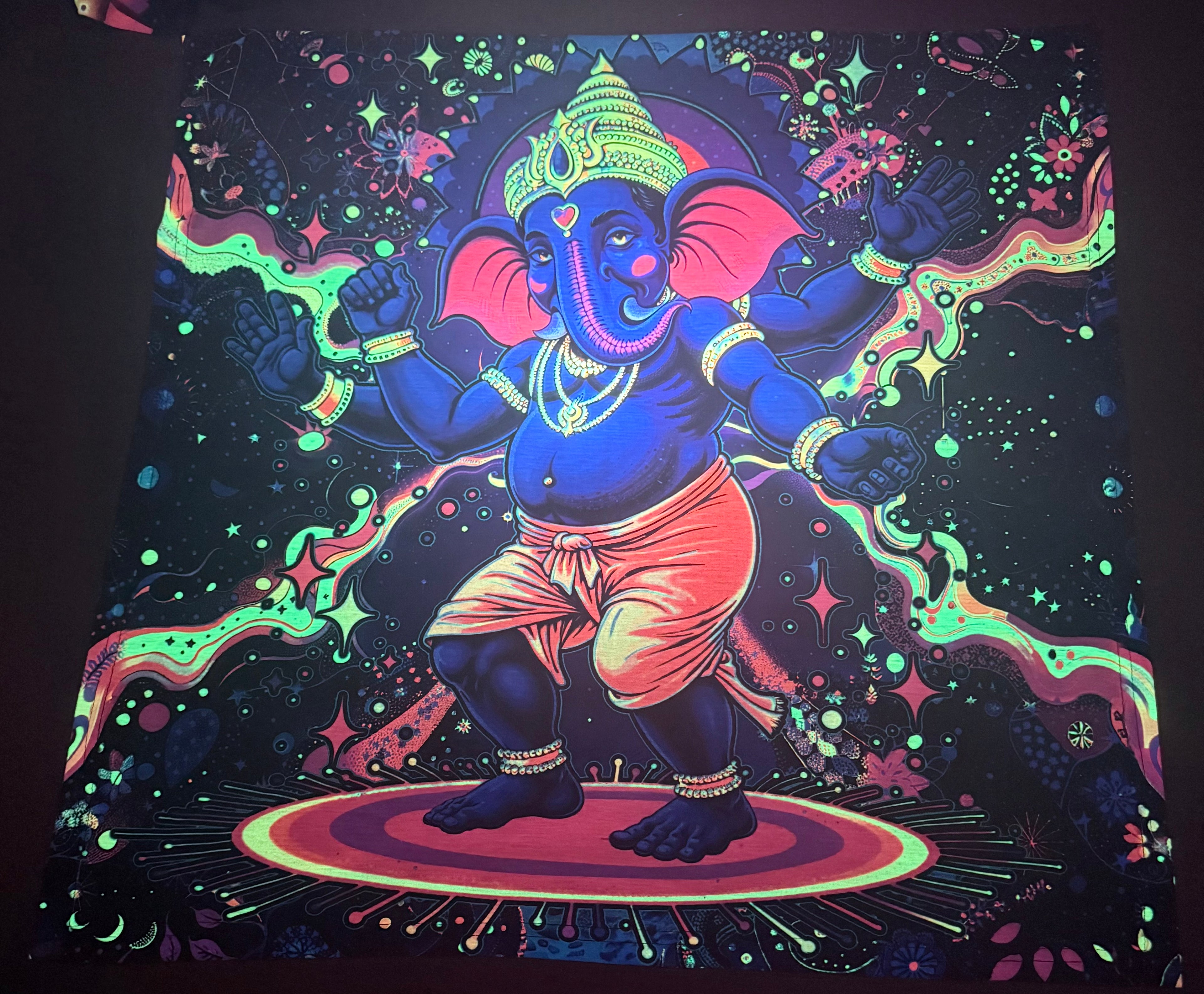 Cosmic Ganesha-Bandana(UV/Blacklight Reactive)-Limited to 25