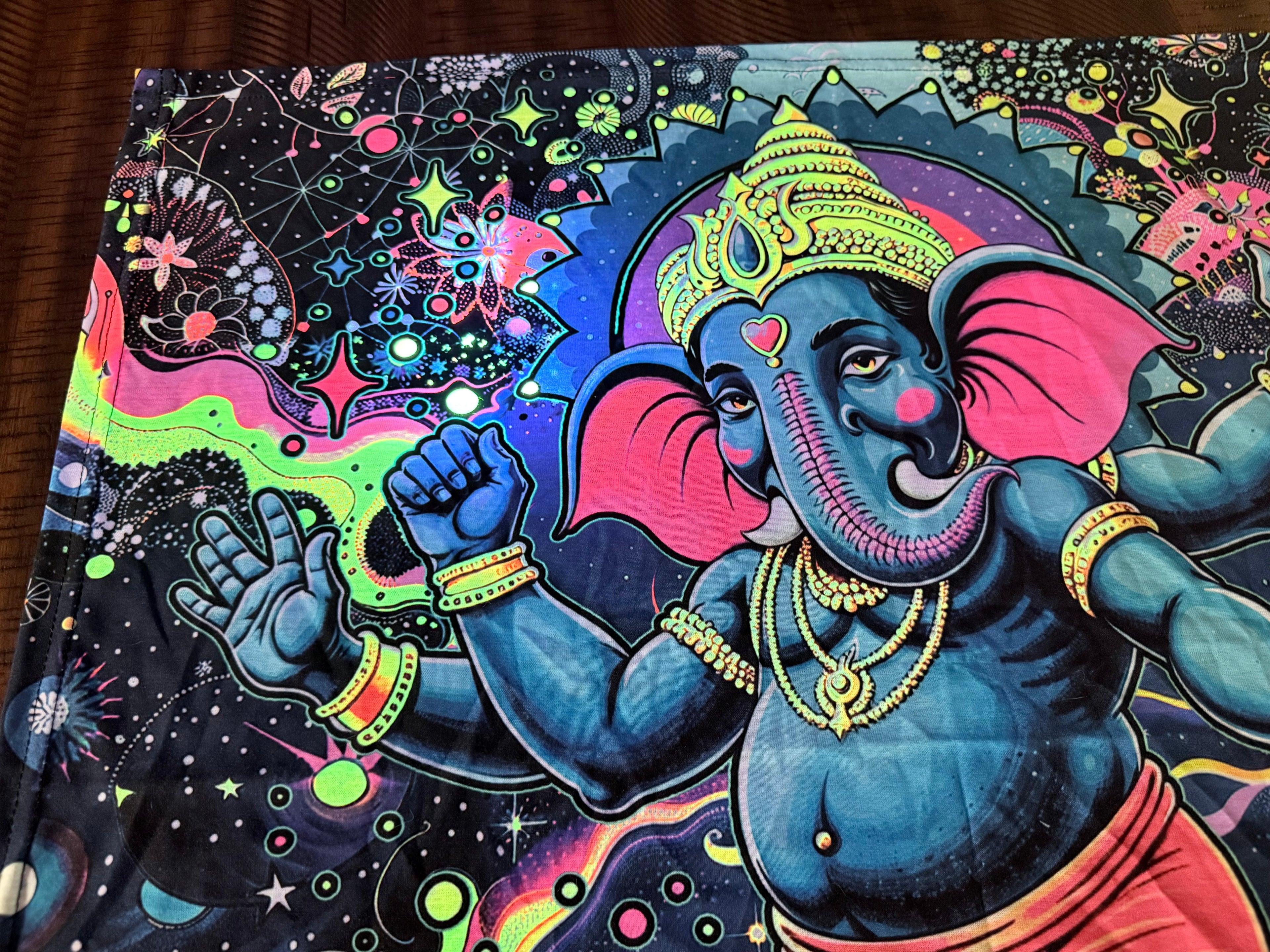 Cosmic Ganesha-Bandana(UV/Blacklight Reactive)-Limited to 25