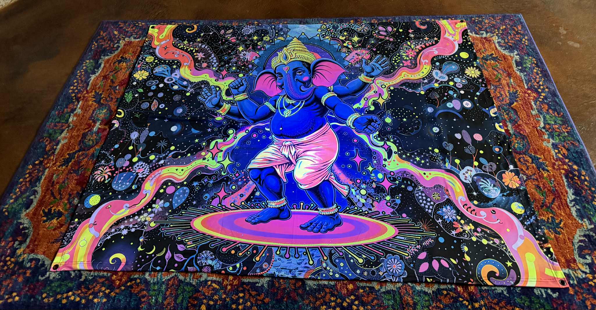 UV Reactive Ganesha Backdrop(Limited to 100)